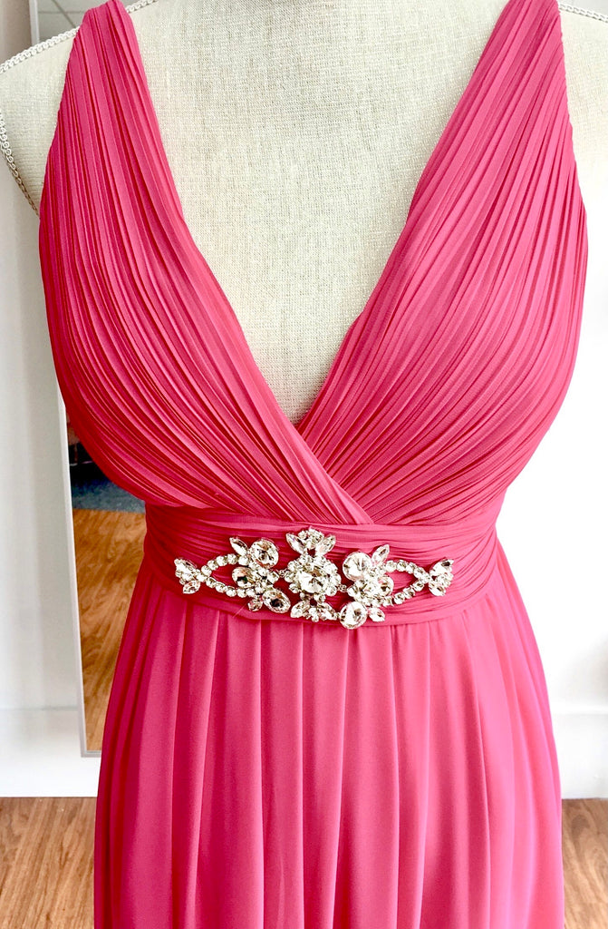 Hot pink chiffon dress – Auraboutique